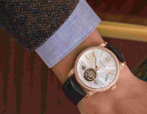 Replik Uhren Montblanc 4810 ExoTourbillon Slim Aventurine Und Dual Time