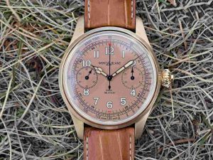 Replica Uhren Montblanc 1858 Chronograph Tachymeter Bronze Salmon Dial
