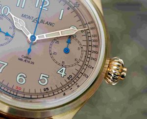 Replica Uhren Montblanc 1858 Chronograph Tachymeter Bronze Salmon Dial