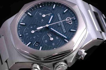 Baselworld 2018 Replica Uhren Girard-Perregaux Laureato Chronographen Blaues Zifferblatt Edelstahl und Rotgold