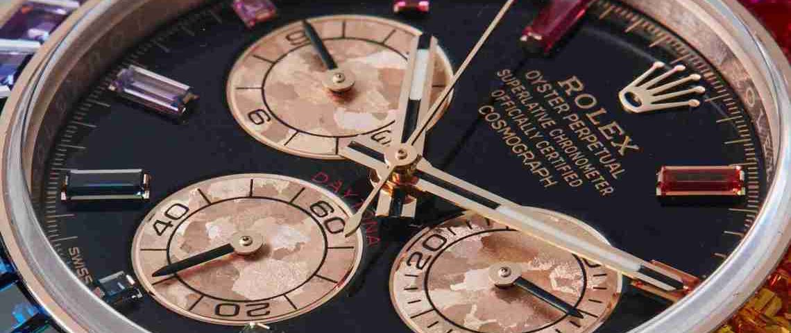 Replica Uhren Rolex Daytona Regenbogen Chronographen 18 Karat Everose Gold