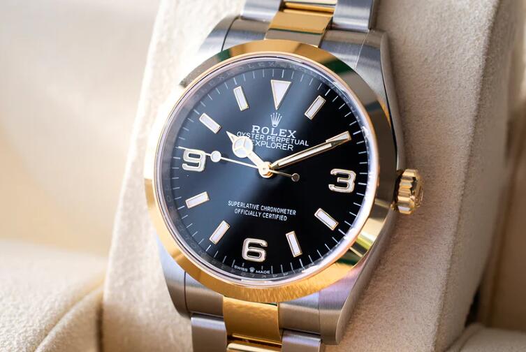 Führer von Replika Uhren Rolex Explorer Two-Tone 18K Gelbgold Stahl 36mm 124273 2
