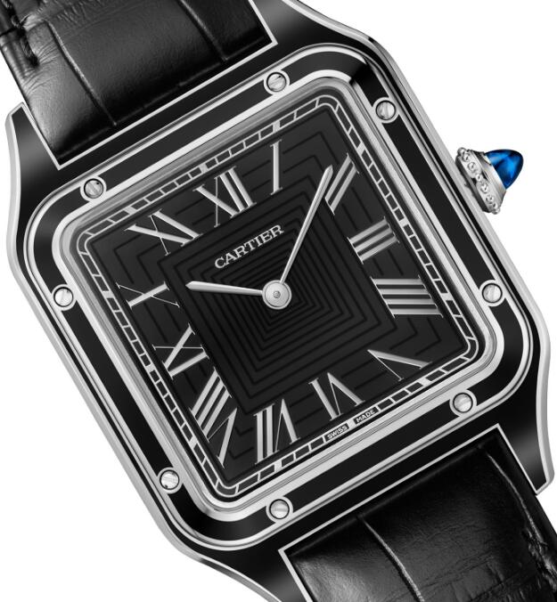 Replik Cartier Santos-Dumont mit Handaufzug aus Platin, Gold und Stahl Limitierte Auflage 2