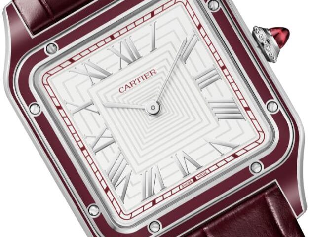 Replik Cartier Santos-Dumont mit Handaufzug aus Platin, Gold und Stahl Limitierte Auflage 3