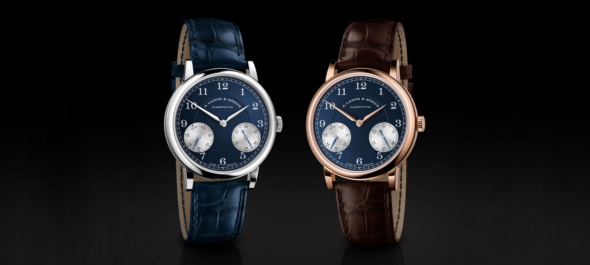 A. Lange & Söhne 1815 Up/Down 244.037 Roségold mit blauem Zifferblatt und Gangreserveanzeige