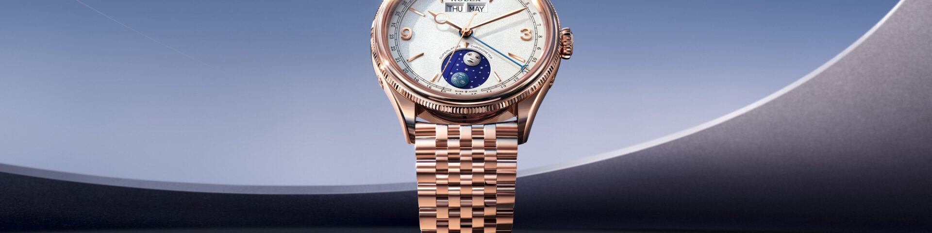 Rolex Perpetual Padellone Annual Calendar in Everose-Gold mit weißem Zifferblatt